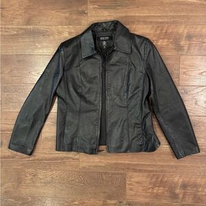 New York & Company Classic Black Leather Jacket
